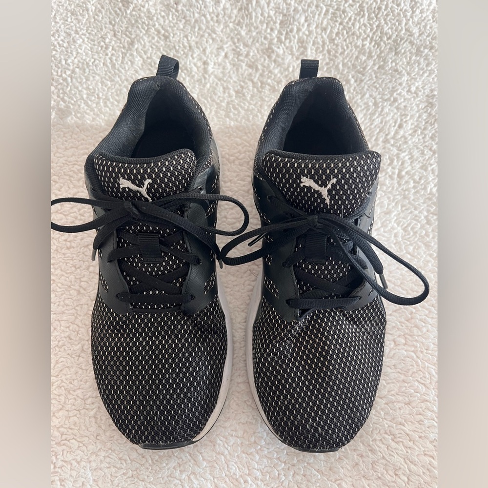 Puma Black and White Athletic Shoes